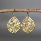 Boucles d’oreilles pendentif creux en forme de feuille rétro - NovaShop NovaShop Gold Bigbuy