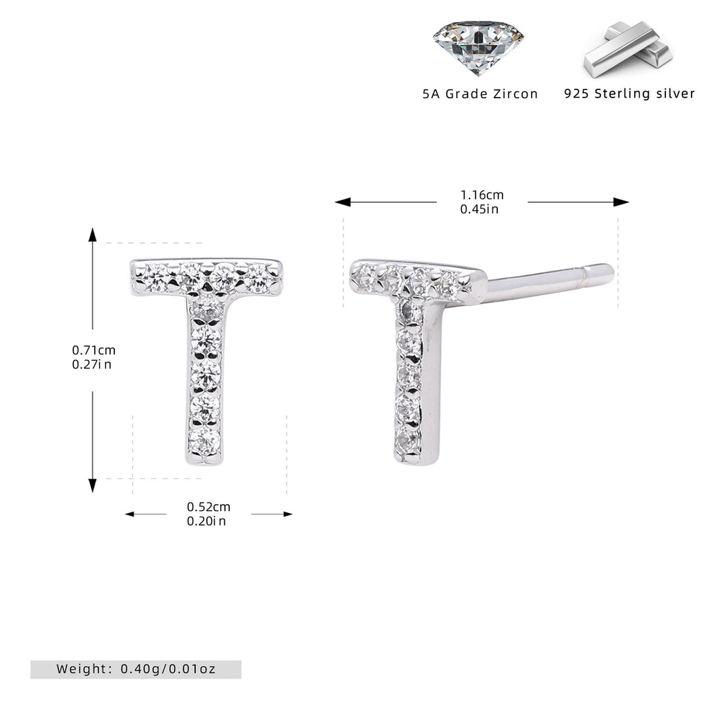 Elegant stud earrings for women with letters