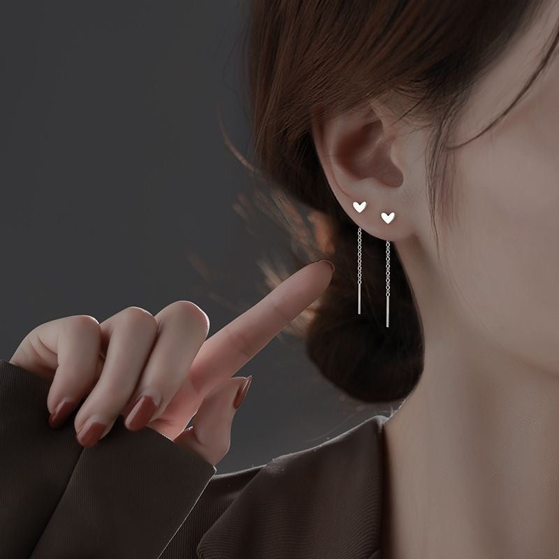 Boucles d’Oreilles Pendantes Femme à Aiguille en Argent Sterling - NovaShop NovaShop Heart Shape Earline Bigbuy