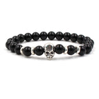 8mm Natural White Turquoise Agate Stone Stretch Bracelet for Men