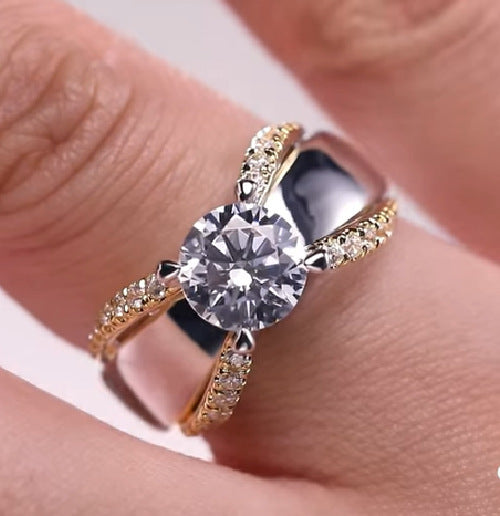 European and American Style Two-Tone Women's Ring