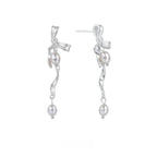Boucles d’oreilles clous en forme de nœud, ornées de perles délicates - NovaShop NovaShop Silver / 925 Silver Bigbuy