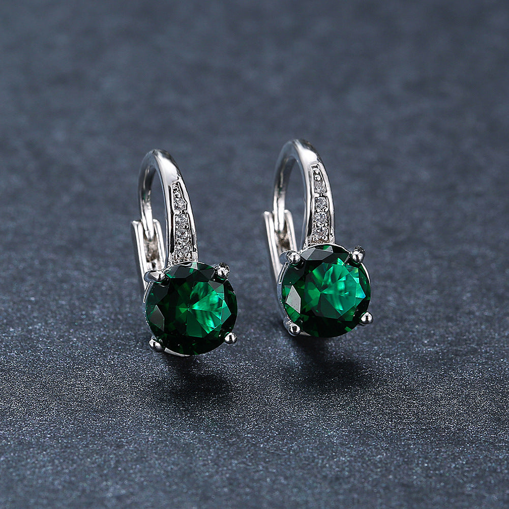Boucles d’oreilles mode simples et élégantes, déclinées en plusieurs couleurs - NovaShop NovaShop Platinum Green Diamond Bigbuy