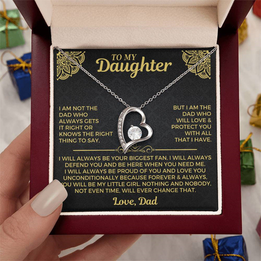Collier Cœur Creux au Style Élégant et Personnalisé - NovaShop NovaShop Silver / Card solid wood box Bigbuy
