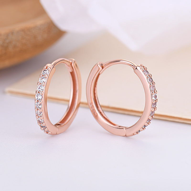 Popular and Exquisite Zirconia Gang Drill Stud Earrings