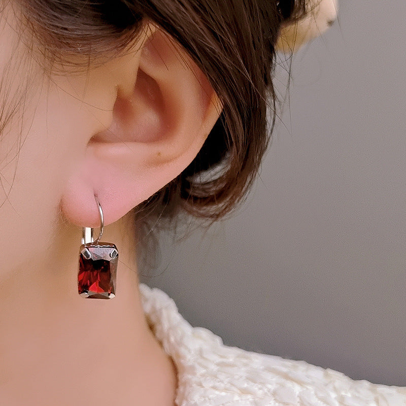 Square Crystal Earrings - Feminine Elegance