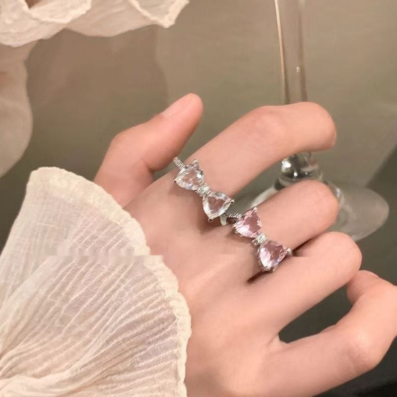 Women's Diamond Open Ring, High-End Niche, Adjustable