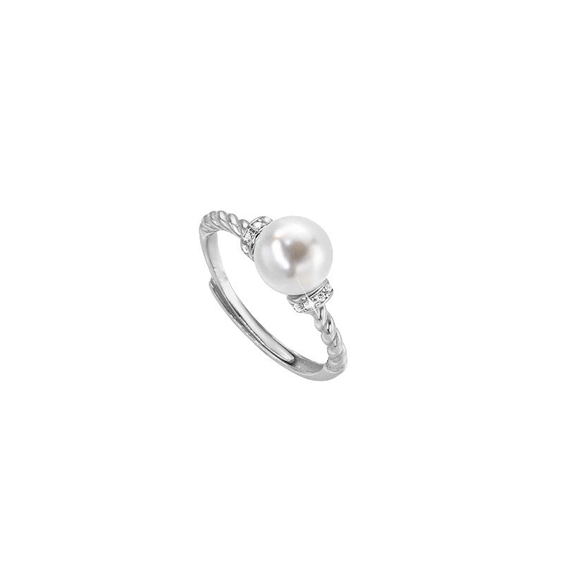 High Sense Antique Twisted Pearl Ring