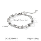 Set including necklace, horseshoe chain bracelet and earrings is made of high quality stainless steel