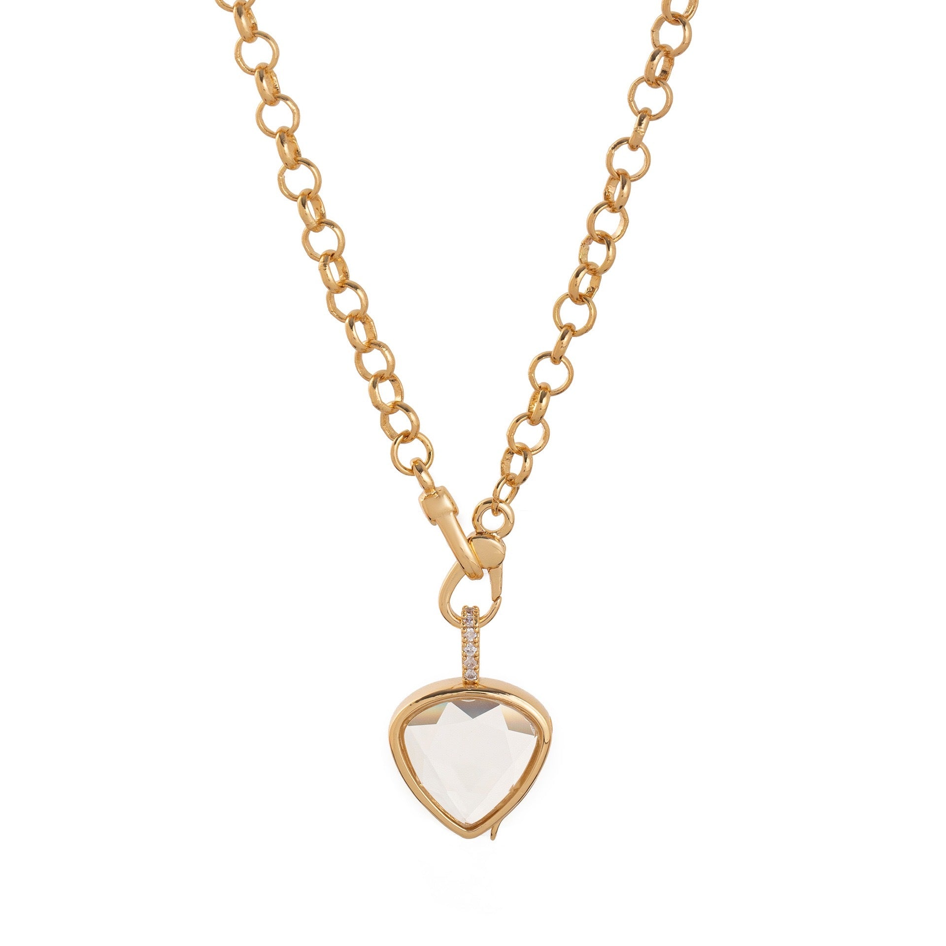 Customizable Clear Memorial Pendant with Opening - French Retro Style
