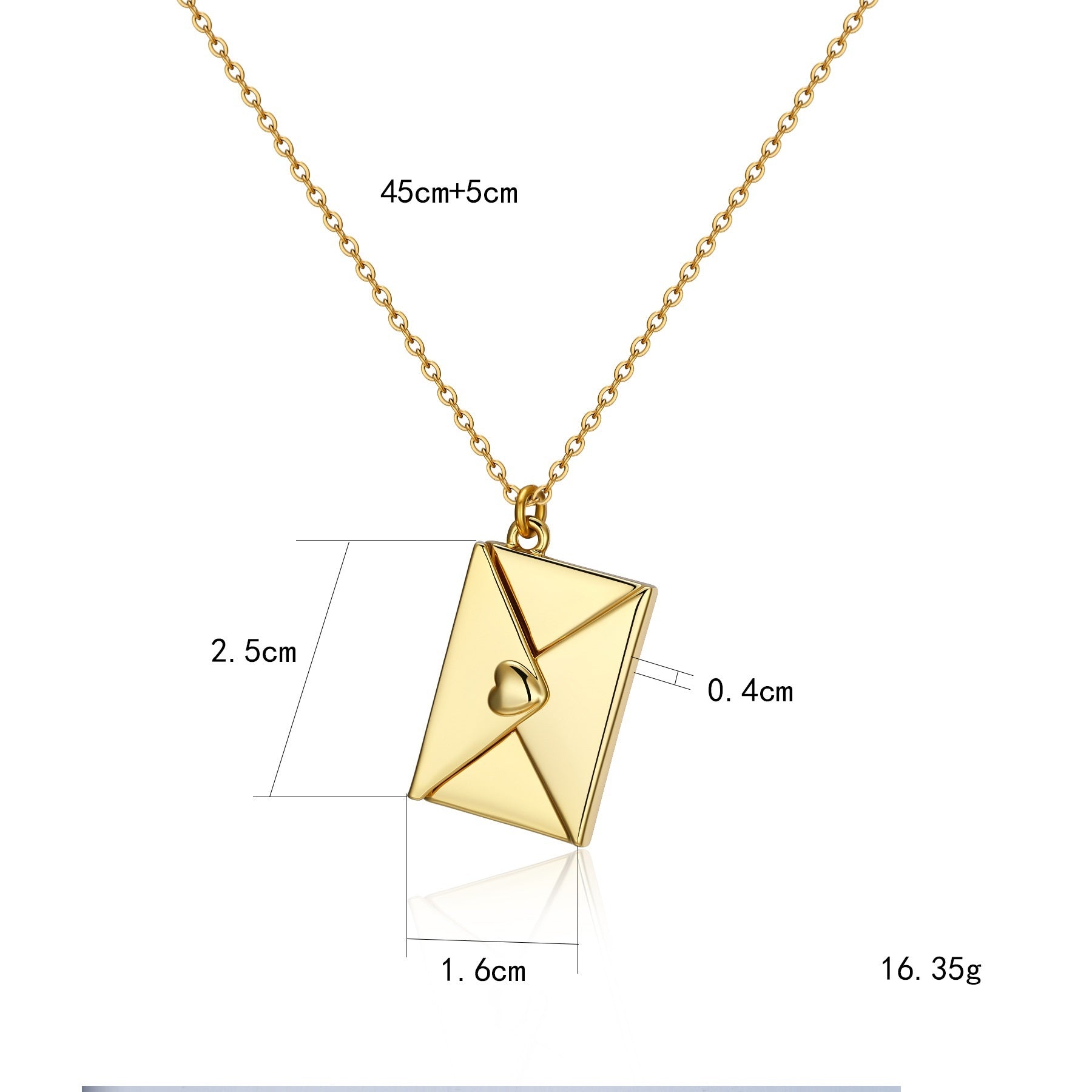 “I Love You” Envelope Necklace – Hidden Message of Love