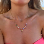 Hip-hop cross necklace, trendy personality, versatile
