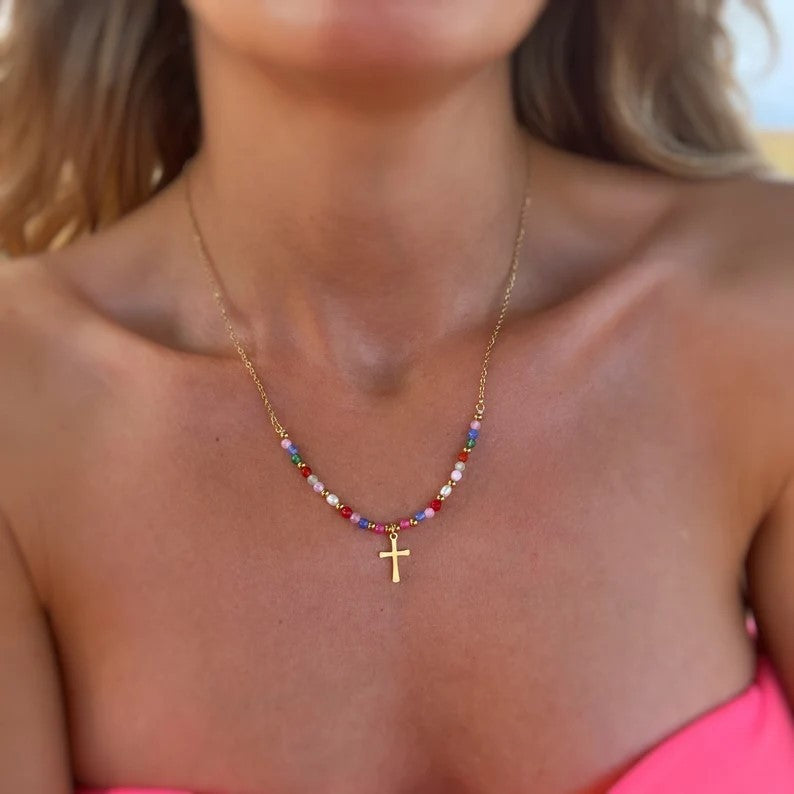 Hip-hop cross necklace, trendy personality, versatile