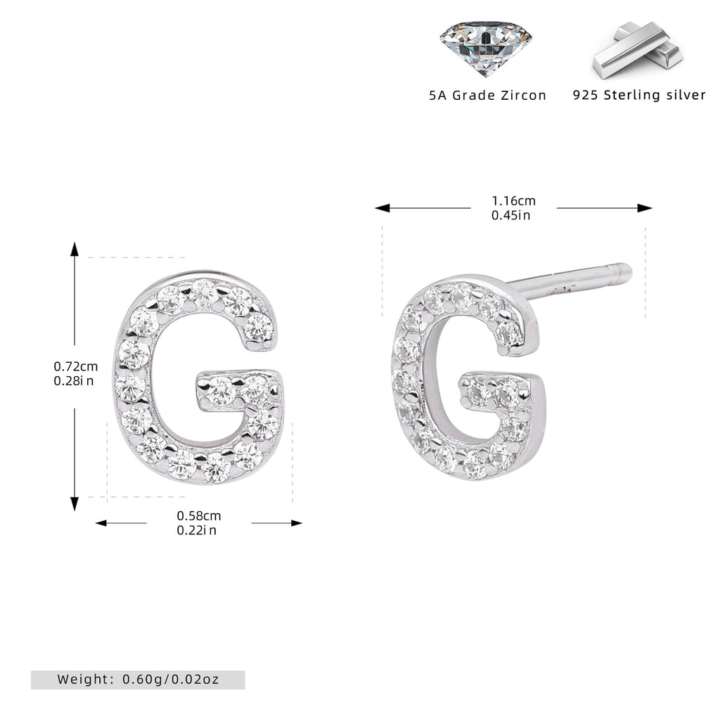 Boucles d’oreilles puces élégantes pour femmes avec lettres - NovaShop NovaShop Platinum G / 925 Silver Bigbuy