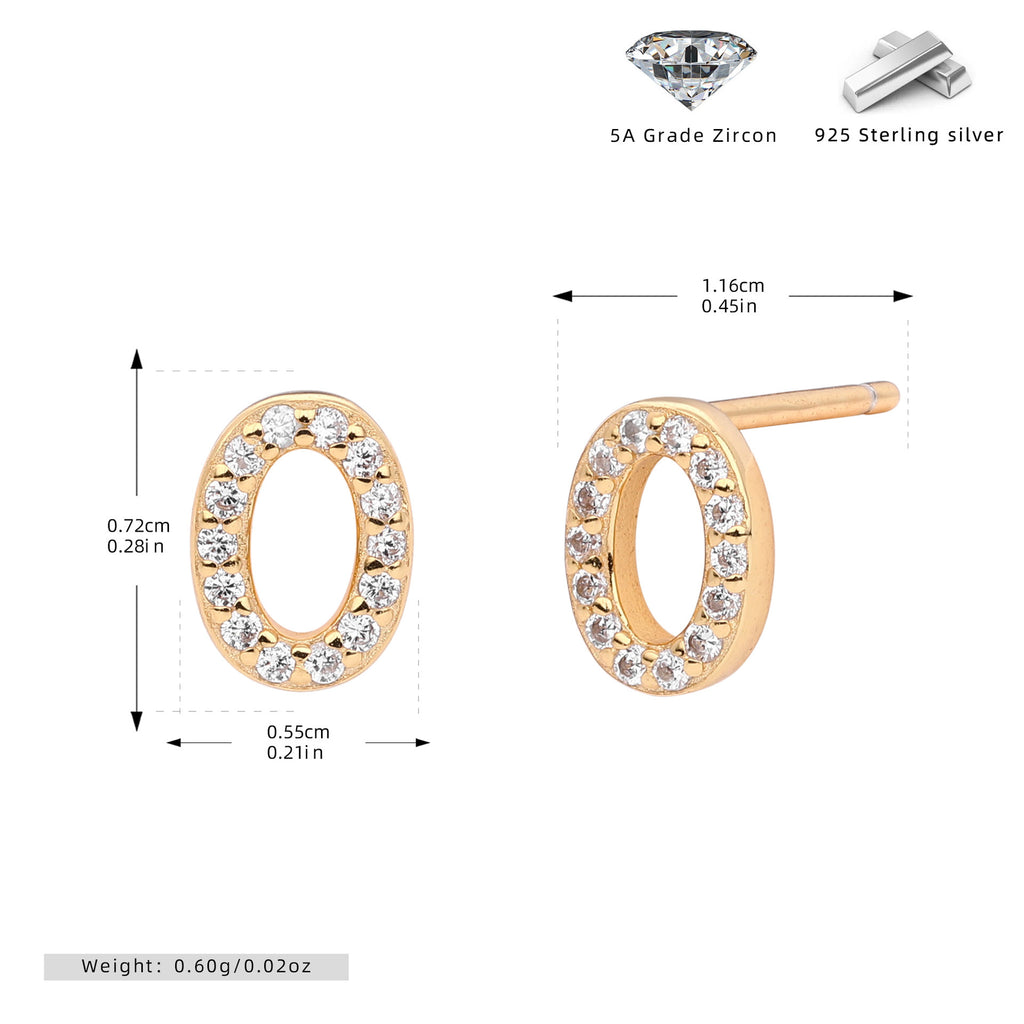Elegant stud earrings for women with letters