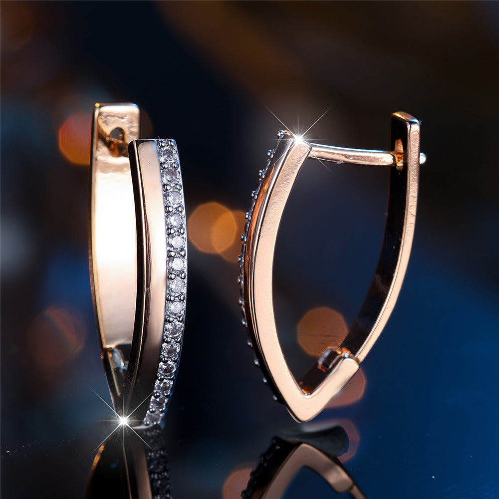 Women's V-shaped Earrings with Personalized Style