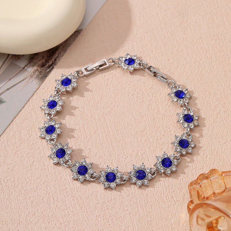 Bracelet de luxe abordable aux pierres colorées style européen - NovaShop NovaShop Silver Blue Diamond Bigbuy