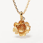 Creative stainless steel pendant necklace for women, December flower pattern, ideal for all occasions