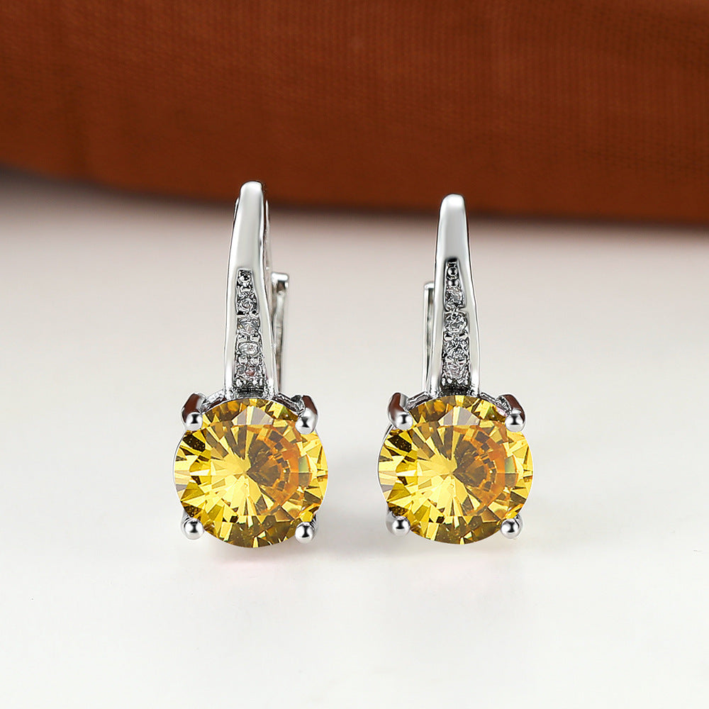 Boucles d’oreilles mode simples et élégantes, déclinées en plusieurs couleurs - NovaShop NovaShop Platinum Yellow Diamond Bigbuy
