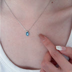 Collier pendentif goutte d’eau bleu marine pour femme - NovaShop NovaShop Navy Blue White Gold Color Bigbuy