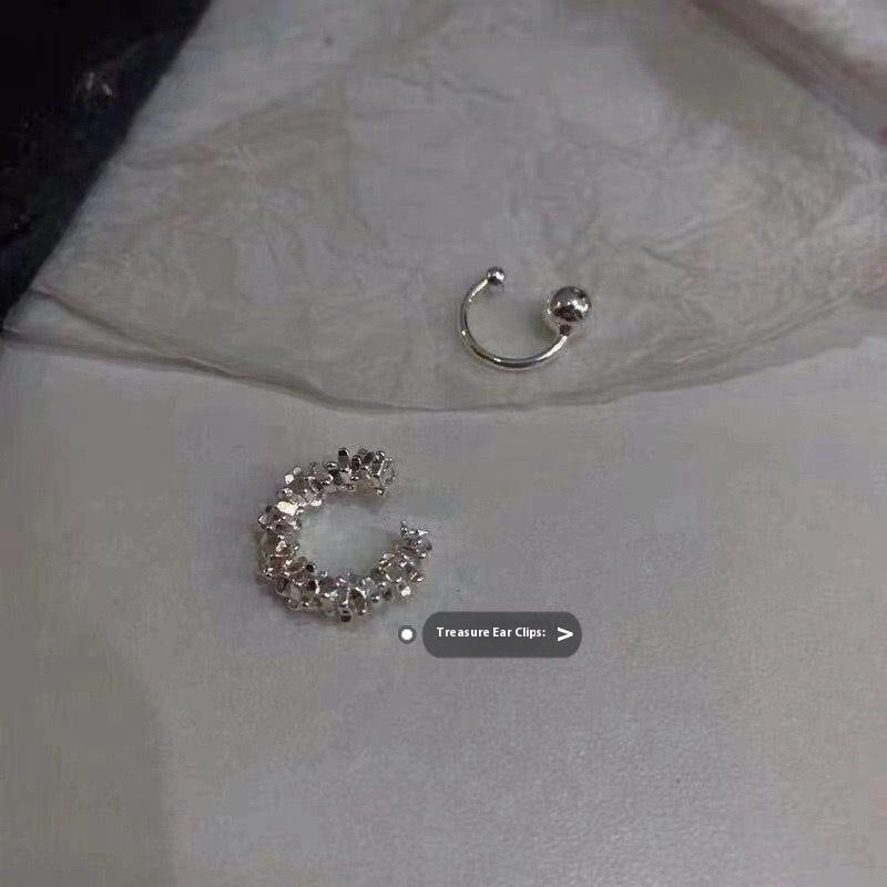 Irregular Frosted Style Clip-on Earrings