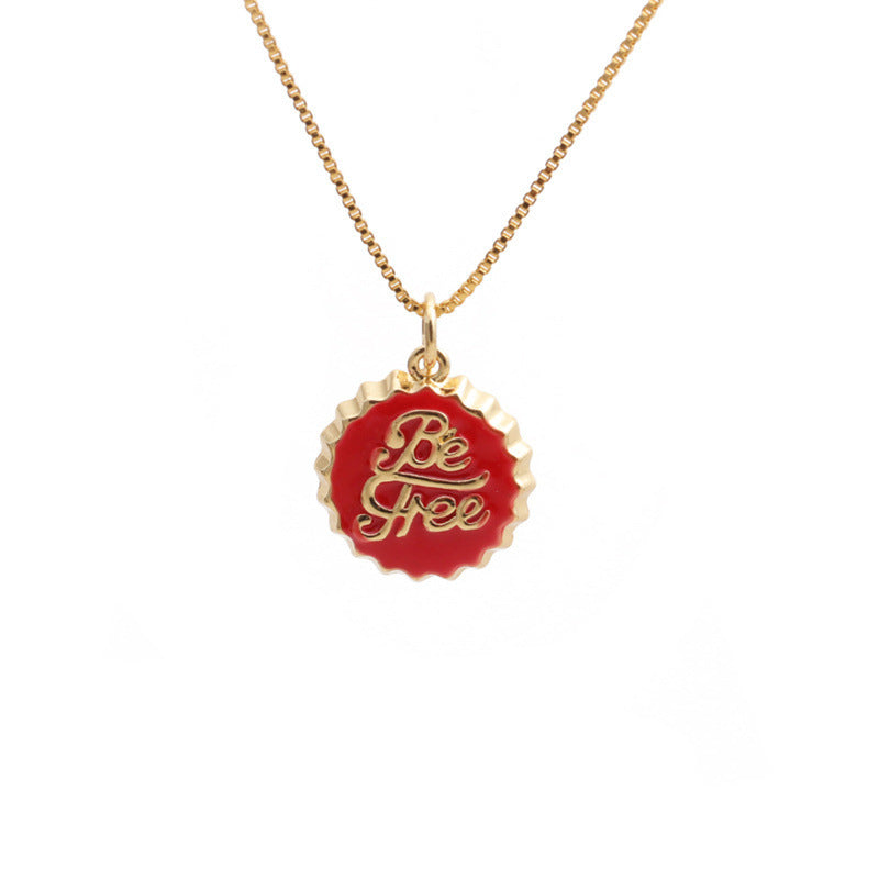 Collier pendentif capsule « Be Free » plaqué cuivre 18 carats - NovaShop NovaShop 0508YH Red Bigbuy