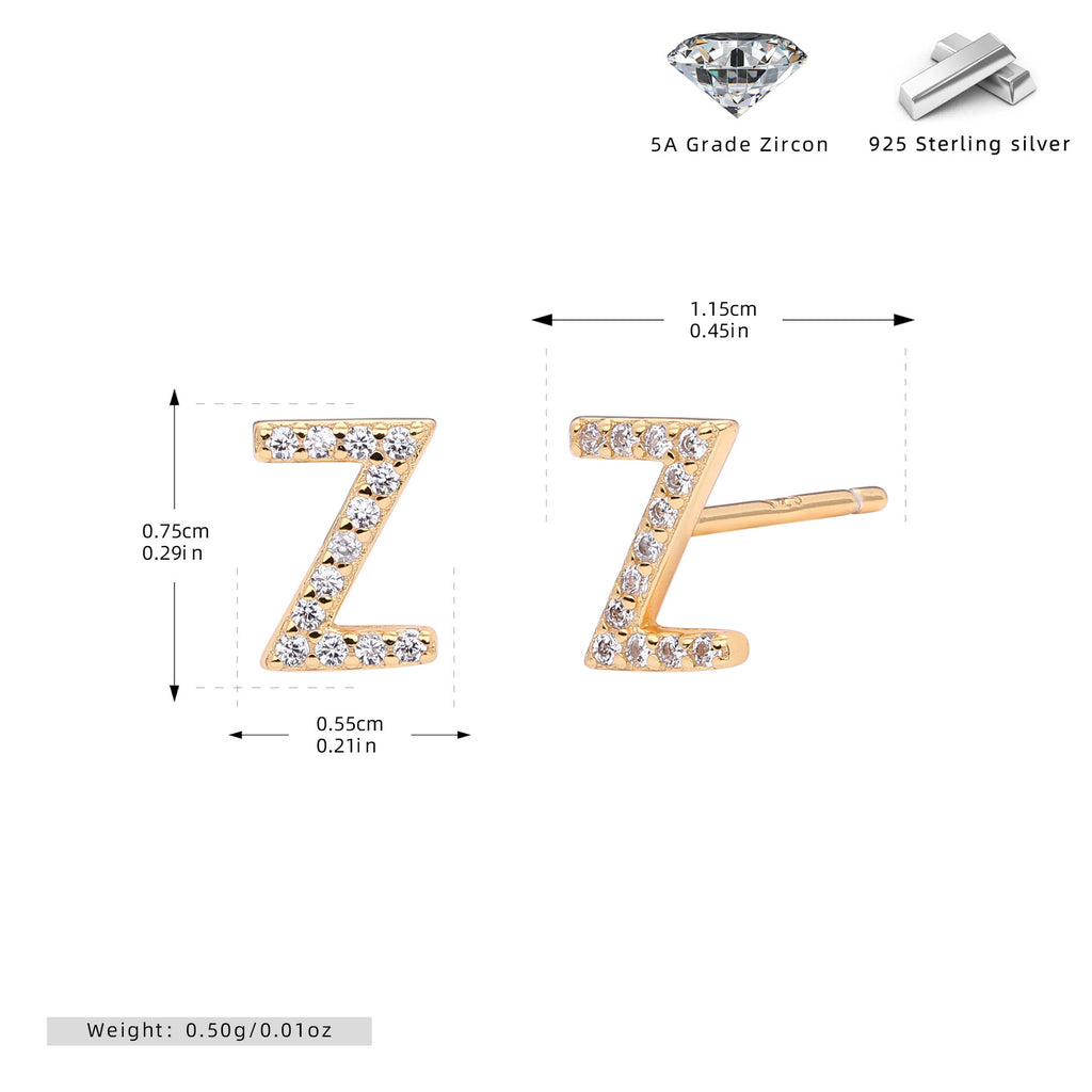 Elegant stud earrings for women with letters