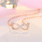 Japanese and Korean Sweet Art Style Micro Rhinestone Figure 8 Shape Clavicle Necklace