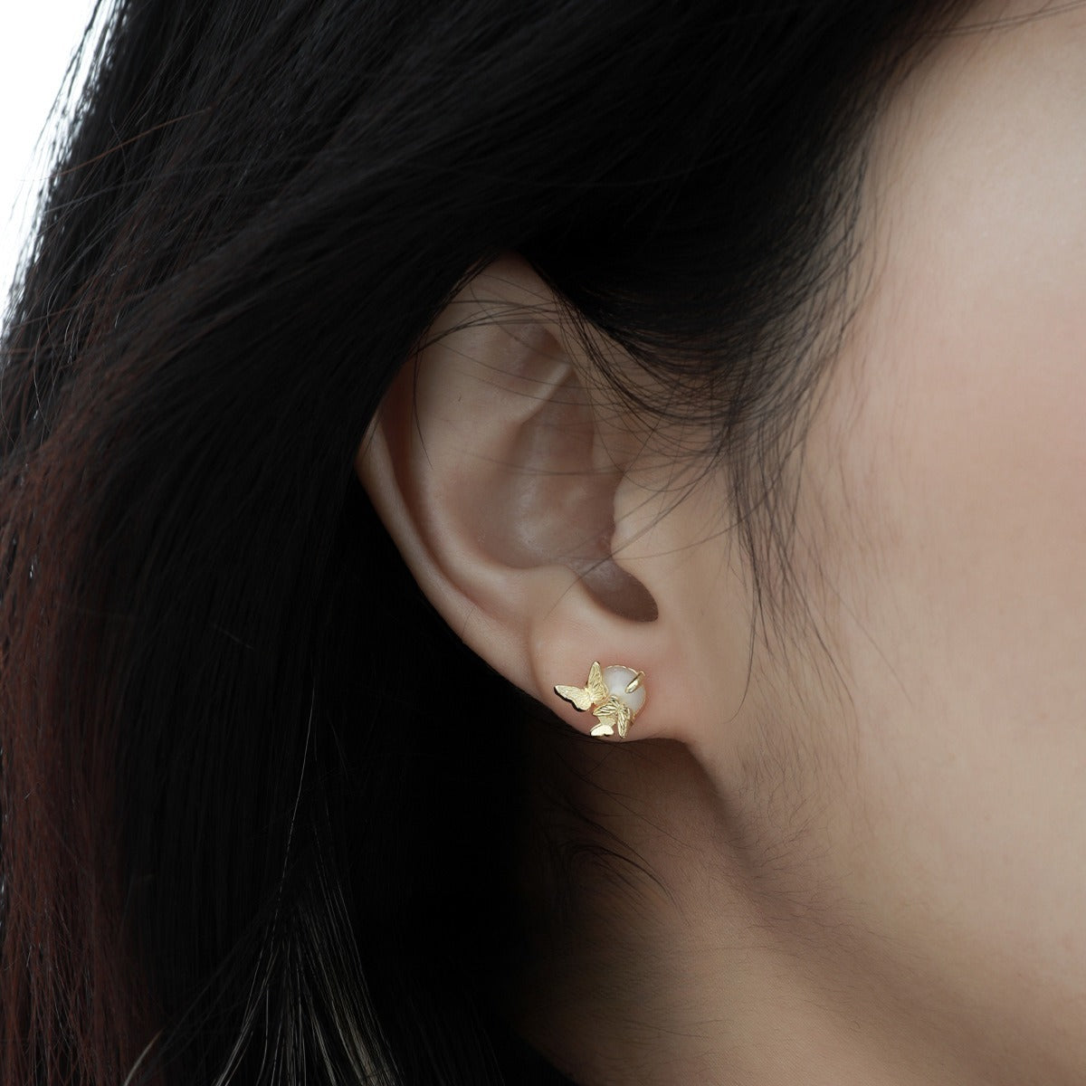 Boucles d’oreilles papillon style froid niche personnalité haut de gamme - NovaShop NovaShop White Gold Color / 925 Silver Bigbuy