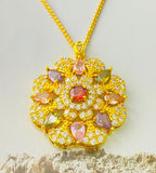 Collier pendentif zircon coloré pour femme - NovaShop NovaShop B Gold With Chain Bigbuy