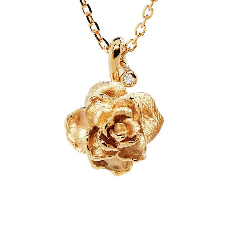 Creative stainless steel pendant necklace for women, December flower pattern, ideal for all occasions