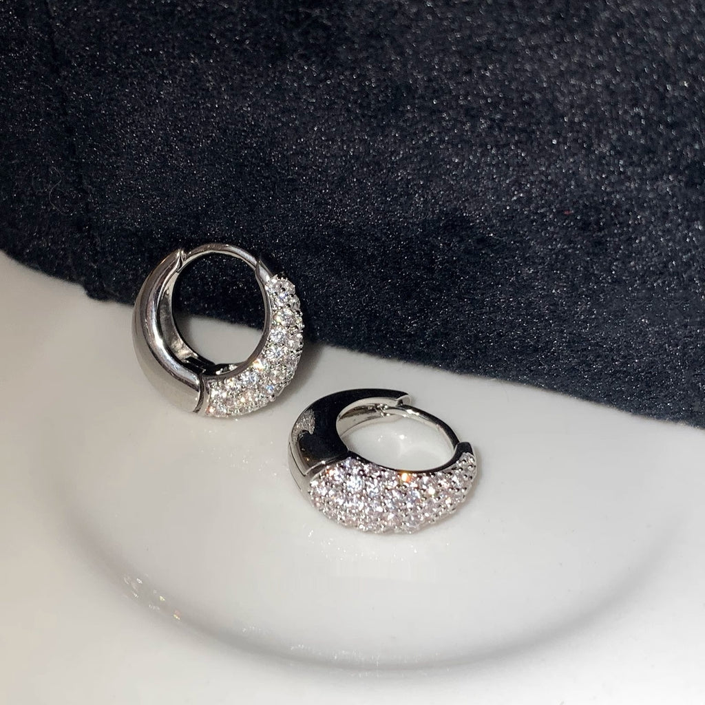 Boucles d’oreilles créoles personnalisées en zircon pour femme – Style tendance et élégant - NovaShop NovaShop Silver / Large Size Bigbuy