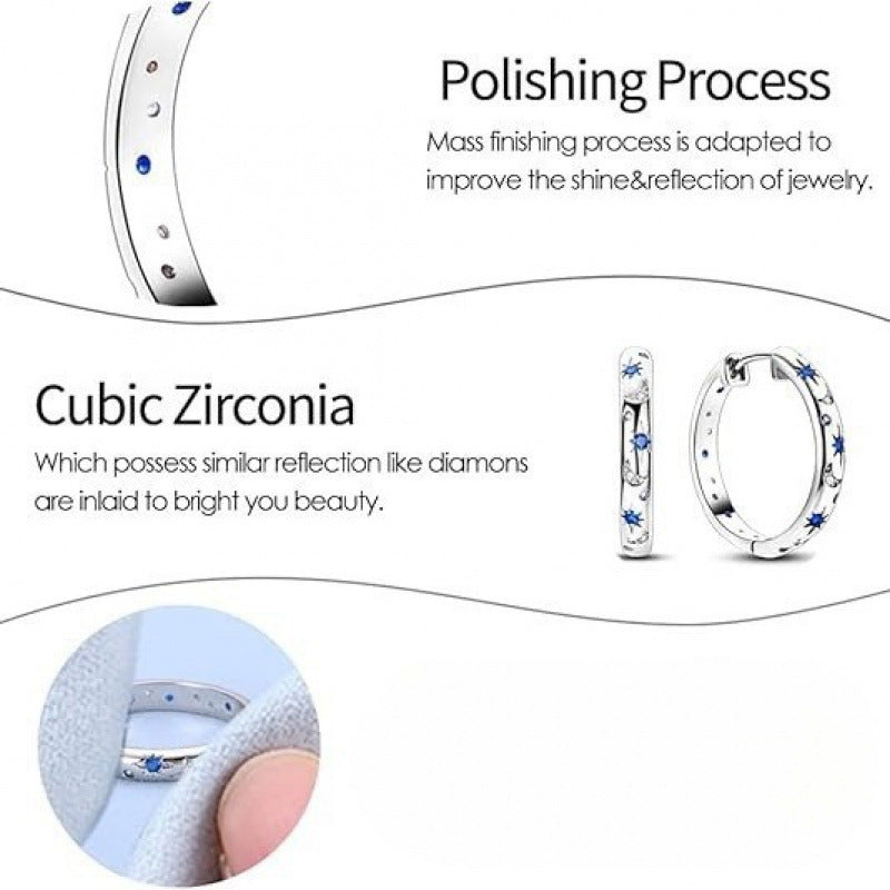Unique style shiny rhinestone star clip-on earrings