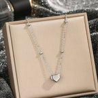 Simple and trendy titanium steel Love necklace for women