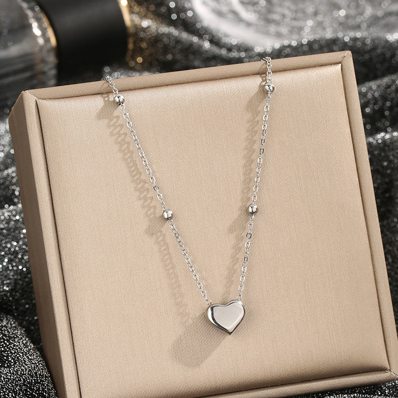 Simple and trendy titanium steel Love necklace for women