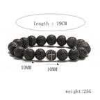 Bracelet en pierres de lave fini en acier inoxydable - NovaShop NovaShop Volcano / 10mm Bigbuy