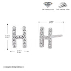 Boucles d’oreilles puces élégantes pour femmes avec lettres - NovaShop NovaShop Platinum H / 925 Silver Bigbuy