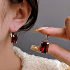 Square Crystal Earrings - Feminine Elegance