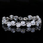 Bracelet en placage cuivre couleur or blanc véritable 18K avec zircon - NovaShop NovaShop White Bigbuy