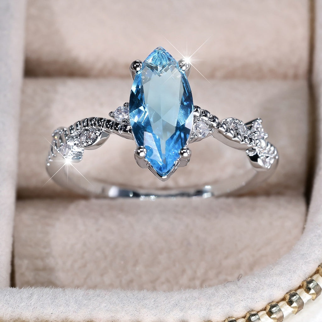 Women's Trendy Navy Blue Ring – Shiny Stone