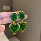 Boucles d’oreilles ovales plissées en forme de cœur d’amour - NovaShop NovaShop Green Bigbuy
