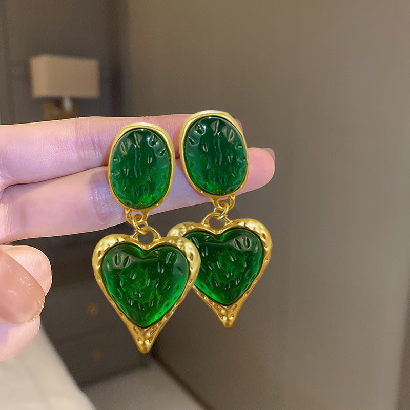 Boucles d’oreilles ovales plissées en forme de cœur d’amour - NovaShop NovaShop Green Bigbuy