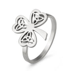 Lucky Open Stainless Steel Ring for Women and Men