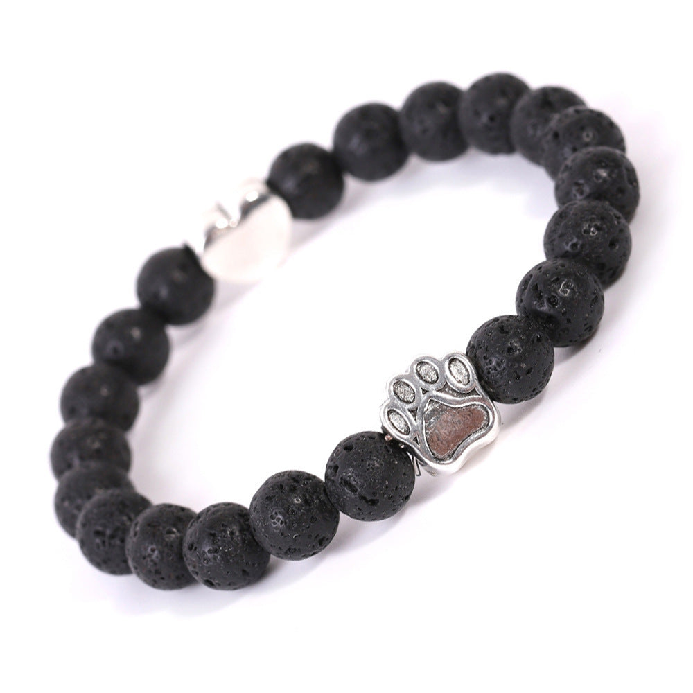 Bracelet Unisexe en Agate Indienne Œil de Tigre avec Motif Patte de Chien - NovaShop NovaShop Volcano Bracelet Bigbuy