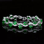 Bracelet en placage cuivre couleur or blanc véritable 18K avec zircon - NovaShop NovaShop Green Bigbuy