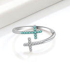 Open cross ring for women combines modernity and elegance