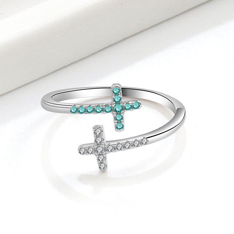 Open cross ring for women combines modernity and elegance