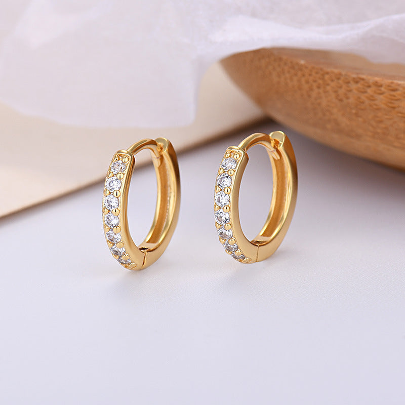 Popular and Exquisite Zirconia Gang Drill Stud Earrings