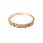 Elegant Simple Copper Ring with Inlaid Colorful Zircon
