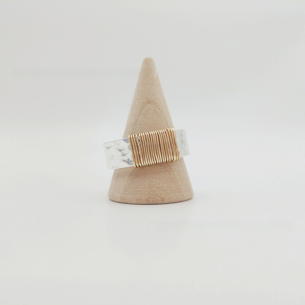 Bague vintage de haute qualité, bracelet simple à bobine irrégulière, bague à large visage